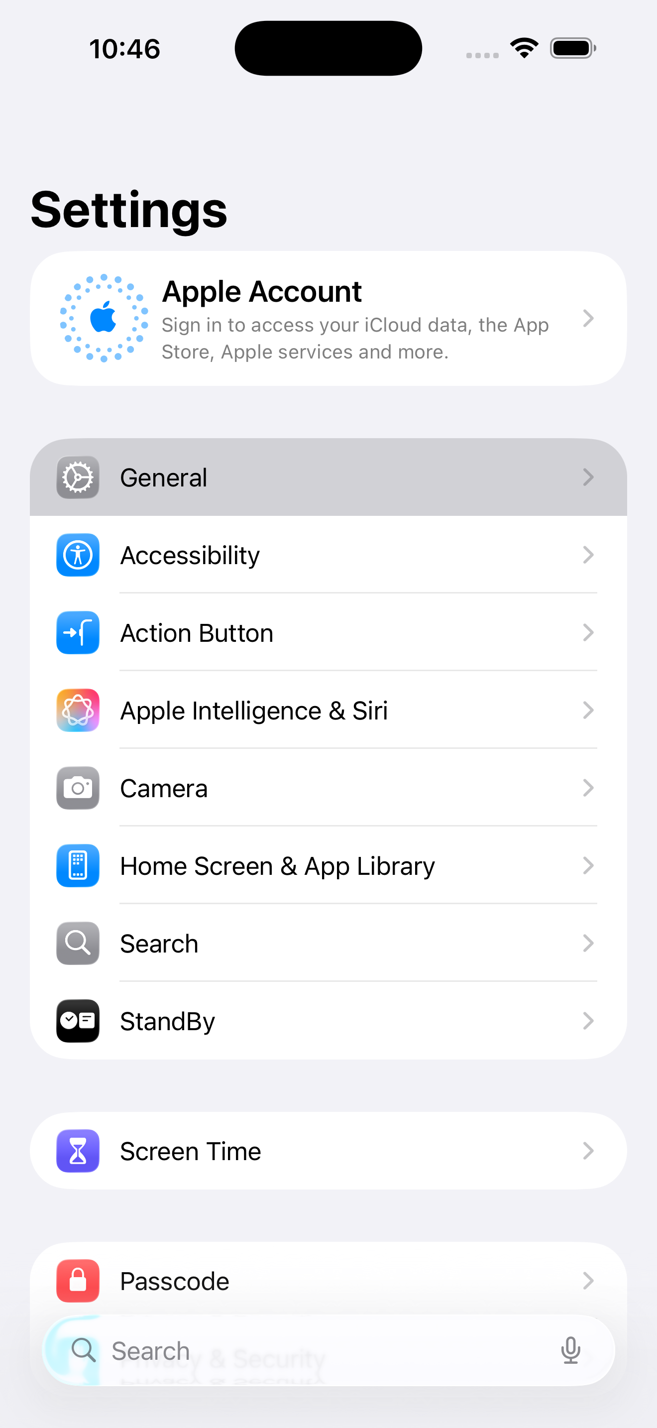 Open Settings